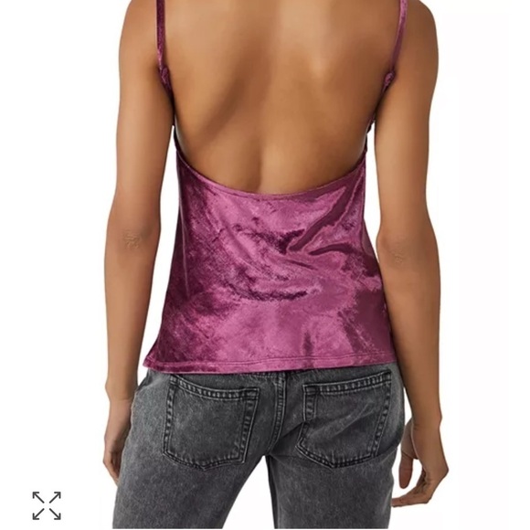 Free People All Night Velvet Tunic Camisole Top Fig Jam Purple Size Small NWT - Picture 5 of 8